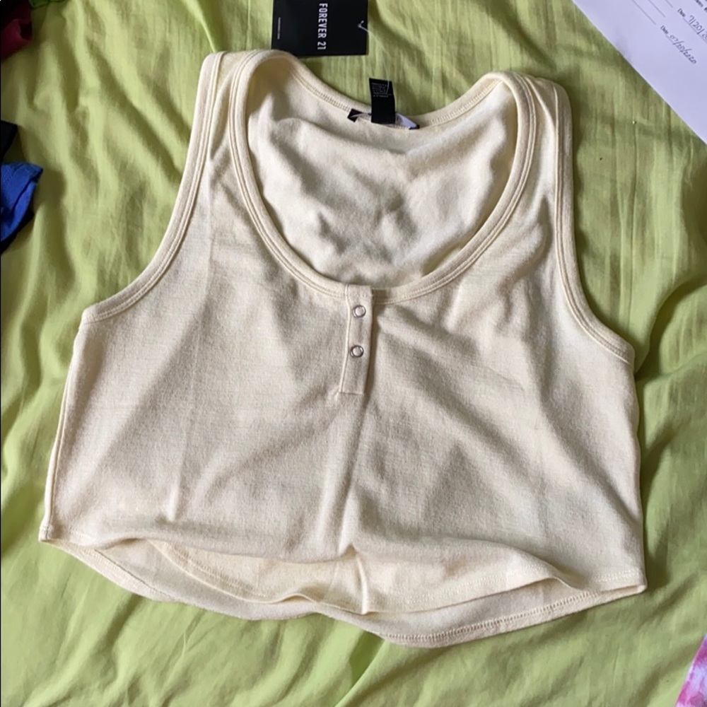 Forever 21 yellow crop top